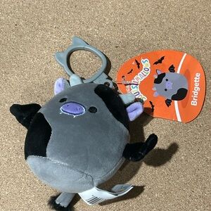 Squishmallows Gray and Black Bat Keychain